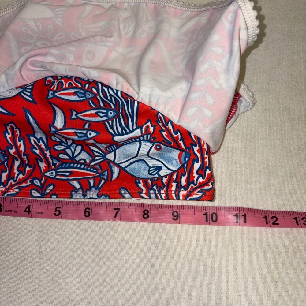 Janie and Jack Recycled Tropical Fish Halter 2-Piece Swimsuit‎ Red Island Size 5
